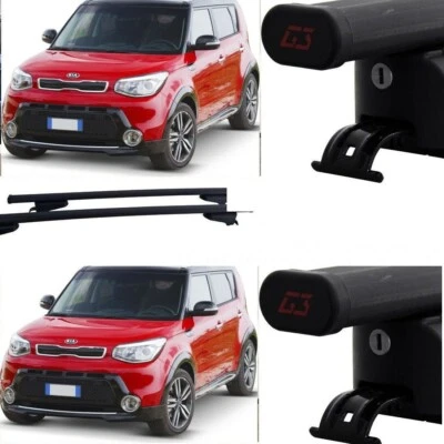 BARRE PORTATUTTO ACCIAIO G3 KIA SOUL ANNO 2017 CON RAILS - Immagine 1 di 4