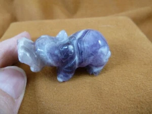 Y-HIP-589 Purple Amethyst Crystal HIPPO Hippopotamus Gemstone figurine gem hippo - Picture 1 of 1