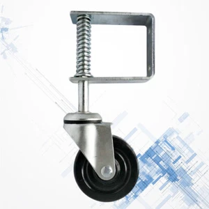 4 Inch Spring Loaded Gate Caster Door Wheel Shock Absorbing Shopping Rubber - Picture 1 of 11