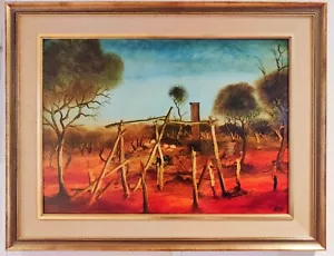 Pro Hart -- UNTITLED (BROWN SLIP), OIL ON BOARD - Picture 1 of 3