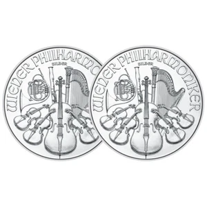 Lot of 2 - 2025 1.50 Euro Silver Austrian Philharmonic 1 oz BU - Picture 1 of 3