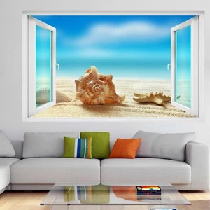 Seashells Beach Sea Shells 3D Wall Art Sticker Mural Decal Home Decor FL9 - Picture 1 of 2