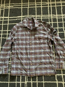 Untuckit M faltenfreies Flanellhemd Relaxed Fit burgund blau grau kariert - Bild 1 von 5