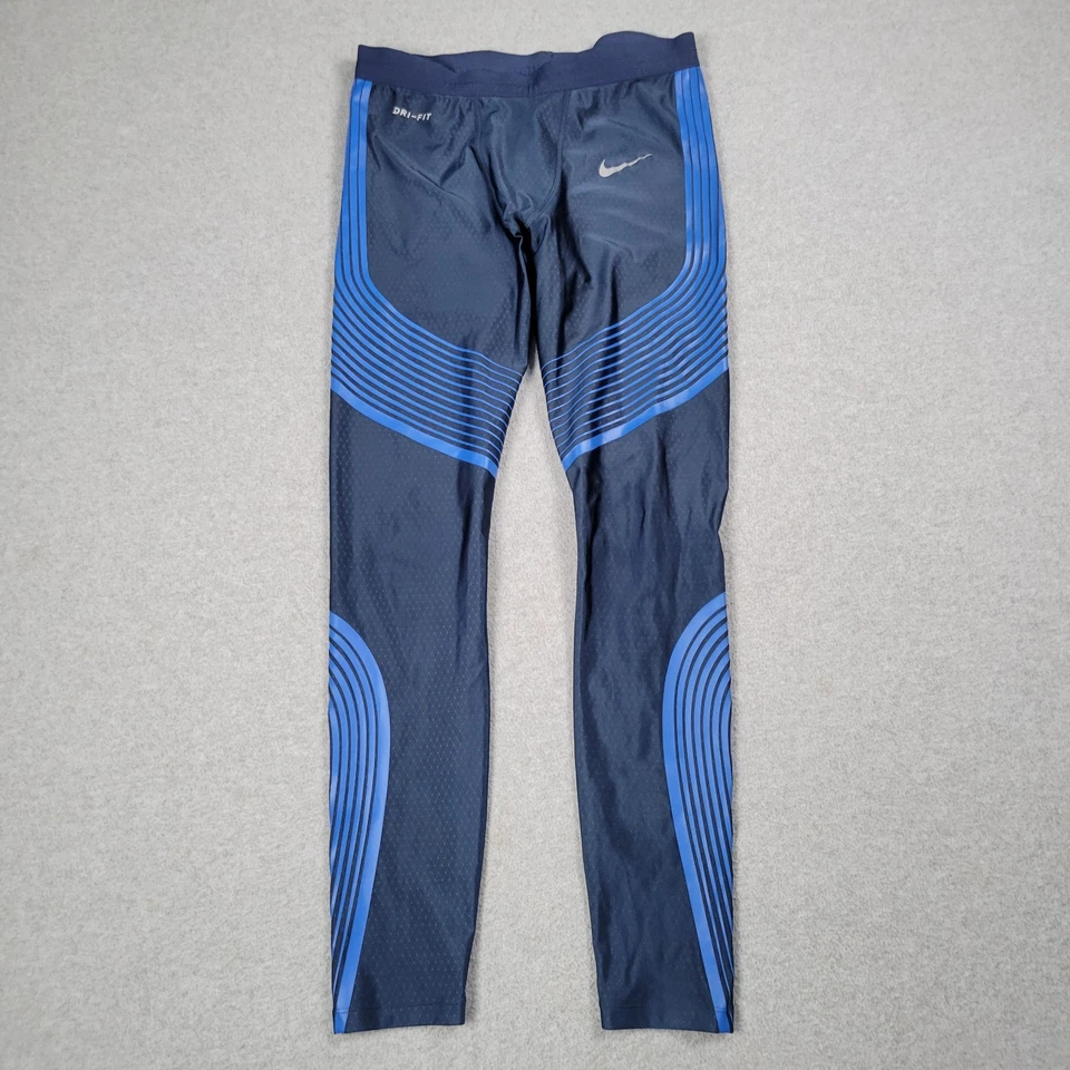 Nike Power Speed Calzas para Correr Hombres Azul Marino Grandes Pantalones Elastizados Gimnasio Atlético Foto 1 de 4