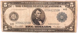 1914 $5 Federal Reserve Note FRB of Cleveland 4-D Fr. 859 - Picture 1 of 16