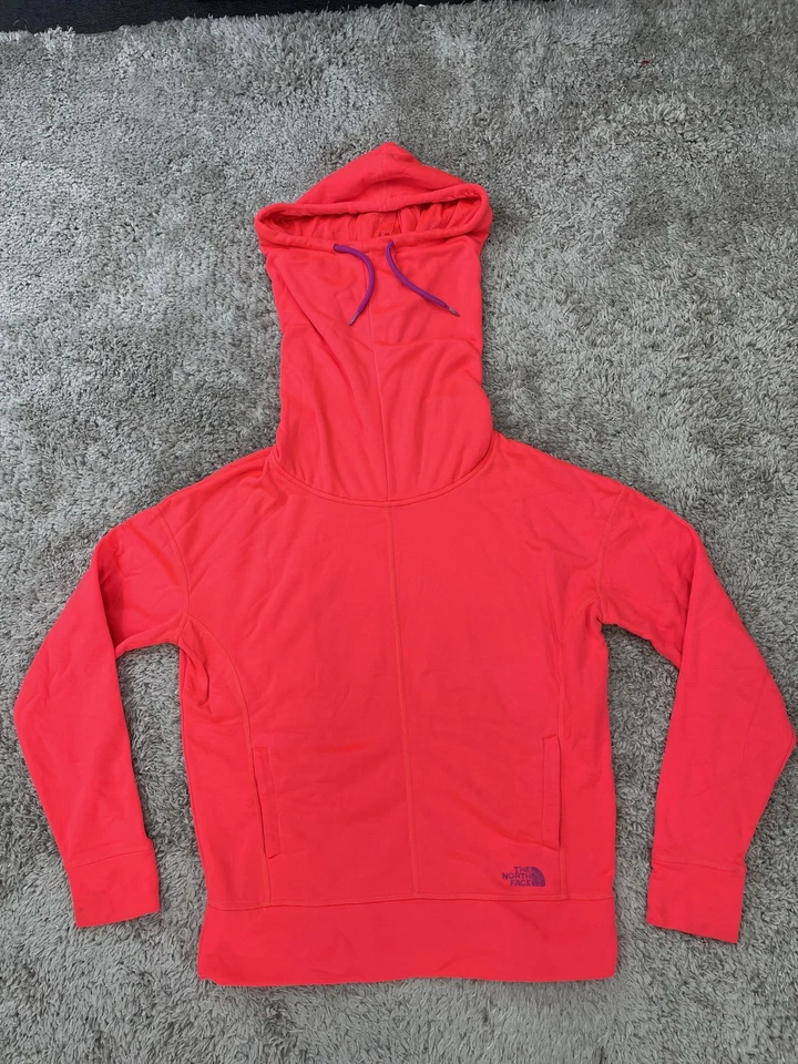 Sudadera con Capucha The North Face Para Mujer Grande Rosa Coral Cuello Alto Forrada de Vellón A5T7 F14 Foto 1 de 4