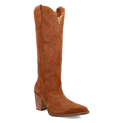 Dingo Damas Evita Camel Marrón Gamuza Alta Western Bota DI2253-BG4 Foto 1 de 4