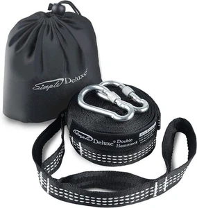 Simple Deluxe 10-Feet Pair of 800 LBS Heavy 10' Hammock Straps, black,white - Picture 1 of 5