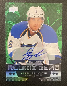2012-13 Black Diamond JADEN SCHWARTZ RC  Auto Quad Rookie Gems #d 02/10 KRAKEN