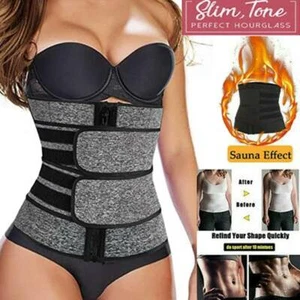 Women Waist Trainer Cincher Sweat Belt Body Shaper Tummy Control Workout Corset - Picture 1 of 24