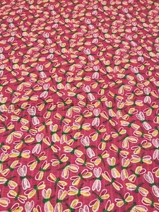 Cotton Fabric Lot Of 4 Yards, Pink Firefly 45” Wide. BB1 - Picture 1 of 3