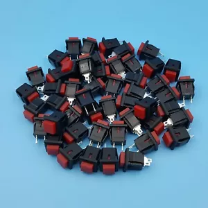 50 pz rosso PB04 14 X 14 mm quadrati 2 pin momentanei 1 NO SPST mini interruttore pulsante - Foto 1 di 6