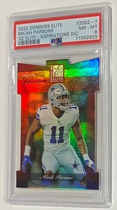 2022 DONRUSS ELITE MICAH PARSONS '02 ELITE ASPIRATIONS D/C /89 SP #7 PSA 8 POP 1