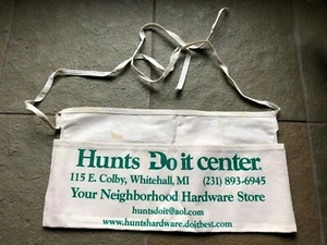 Vintage Canvas Advertising Workshop Nails Apron Hunts Do it center Whitehall MI - Picture 1 of 4