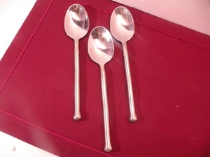 Set Of 3 Soup Spoons Gourmet Settings EXOTIQUE PLATINUM Stainless Flatware 8" - Picture 1 of 5