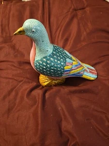 Wunderschöne antike chinesische Export Porzellan Vogel Taube bunte Qing Dynastie - Bild 1 von 8