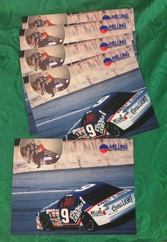 1980s Bill Elliott #9 Coors Melling Racing (5) Post cards Thunderbird NASCAR Cover
