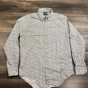 Madison Shirt Mens Medium White Black Floral - Picture 1 of 7