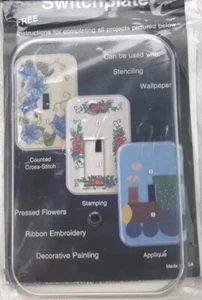 Crafters Pride Single Rectangle Switchplate Cross Stitch Painting Or Stenciling - Picture 1 of 5