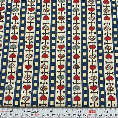 Vintage 1995 Susan Winget Fabric Traditions Heart Vane Cotton by the HALF YARD - Image 1 of 2