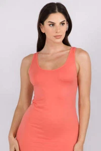 Yelete One Size Seamless Fitted Stretchy Scoop Neck Tunic Tank Top in 7 Colors - Picture 1 of 8