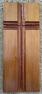 17.5” x 7” x .75” Handmade Modernist Inlaid Wood Crucfix with Coral Wall Plaque - Picture 1 of 11