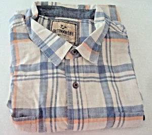 Camisa Para Hombre Grande y Alta Talla XXLT Azul A Cuadros Vida Exterior Nueva - Imagen 1 de 4