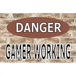 12" danger gamer working brown on brick look street parking sign made in usa - Picture 1 of 1