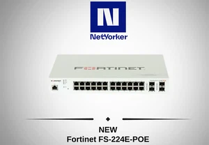 NEW Fortinet FortiSwitch FS-224E-POE 24 Ports Managed Gigabit Switch -Fast Ship - Picture 1 of 5