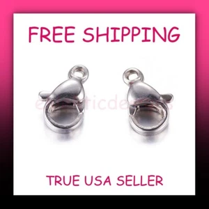 9mm x 5.5mm 5pcs 304 Surgical Stainless Steel Lobster Clasps Claws FREE SHIP - Picture 1 of 6