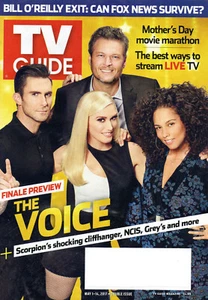 TV GUIDE May 2017 Adam Levine Blake Shelton Gwen Stefani Alicia Keys The Voice - Foto 1 di 2
