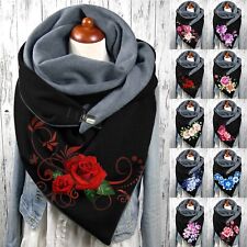 Universal Autumn Winter Warm Scarf Printed Elegant Double Layer Buckle Soft
