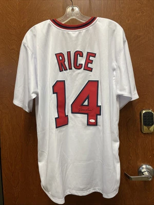 Camiseta autografiada por Jim Rice de los Medias Rojas de Boston certificada por la JSA Foto 1 de 4