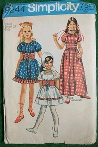 VTG Simplicity Sewing Pattern Girls 9244 Sz 8 Peasant BOHO Cottagecore UNCUT NOS - Picture 1 of 5