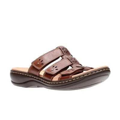 Sandalias sin cordones Clarks para mujer 7 M marrón multi Leisa de cuero de primavera nuevas en caja Ko7 Foto 1 de 4