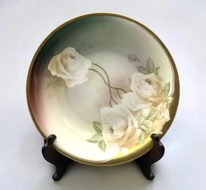 Vintage handbemalte weiße Rose Servierschale Z S & Co bayrisches Porzellan - Bild 1 von 10