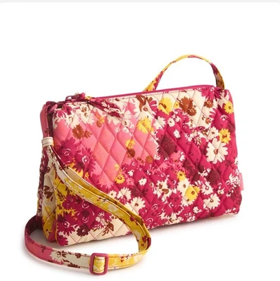 Vera Bradley NWT Foxbury Crossbody Purse Hobo Premium Cotton Starstruck Daisies - Image 1 of 4