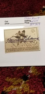 USA 1940 $1 Duck Migratory Bird Hunting Stamp Scott#RW7 Rare Find IDbt301. - Picture 1 of 3