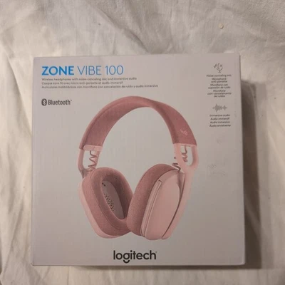 Logitech Zone Vibe 100 Wireless Over-Ear Headset - Rose - Image 1 of 4
