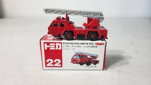 TOMICA #22 NISSAN DIESEL AERIAL LADDER FIRE TRUCK 1/120 TOMY DIECAST CAR NEW - Picture 1 of 2