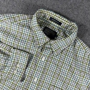 Pendleton Mens L Bridgeport Plaid Button Up Long Sleeve Shirt Green - Picture 1 of 7