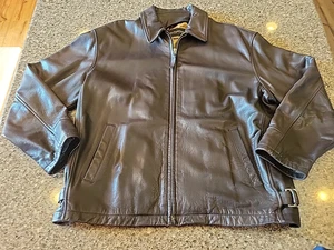 Chaqueta de cuero Andrew Marc New York para hombre XXL MARRÓN vintage - Imagen 1 de 13