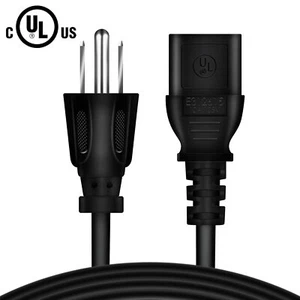 Cable de alimentación de CA de 5 ft listado UL para tocadiscos Denon VL12 Prime Professional DJ - Imagen 1 de 5