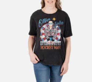 Women - Elton John Ladies Short Sleeve Band Tee - Picture 1 of 1