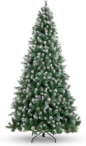   6Ft Artificial Christmas Tree with LED Lights Pre-Decorated Holiday Pine