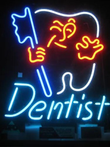 19" Dentist Clinic Teeth Neon Sign Light Glass Shop Window Room Lamp Art