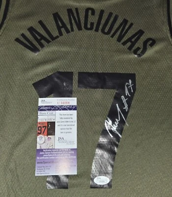 Jonas Valanciunas Signed Toronto Raptors Salute To Service Jersey Size XL JSA... - Image 1 of 3