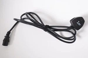Power Extension Cable IEC Kettle UPS Lead C14 Male Right Angle - UK PC 2m Black - Picture 1 of 2