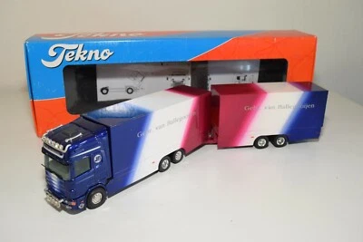 A5 71 1:50 TEKNO SCANIA 164L USATO CAMION FURGONE BALLEGOOIJEN CON RIMORCHIO ... - Immagine 1 di 4