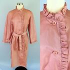 Vintage Toats Coat Rain Lightweight Nylon Ruffle Belted 16 L Xl 46 Chest 80S